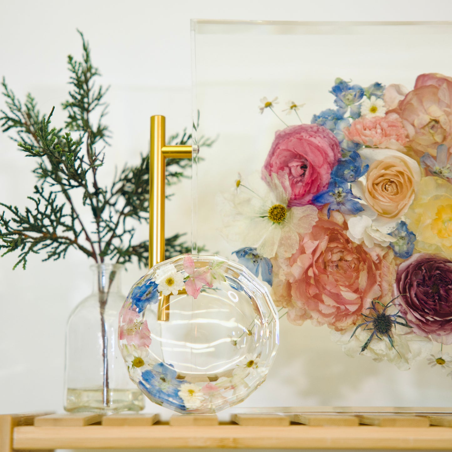 Resin Floral Jewelry Dish