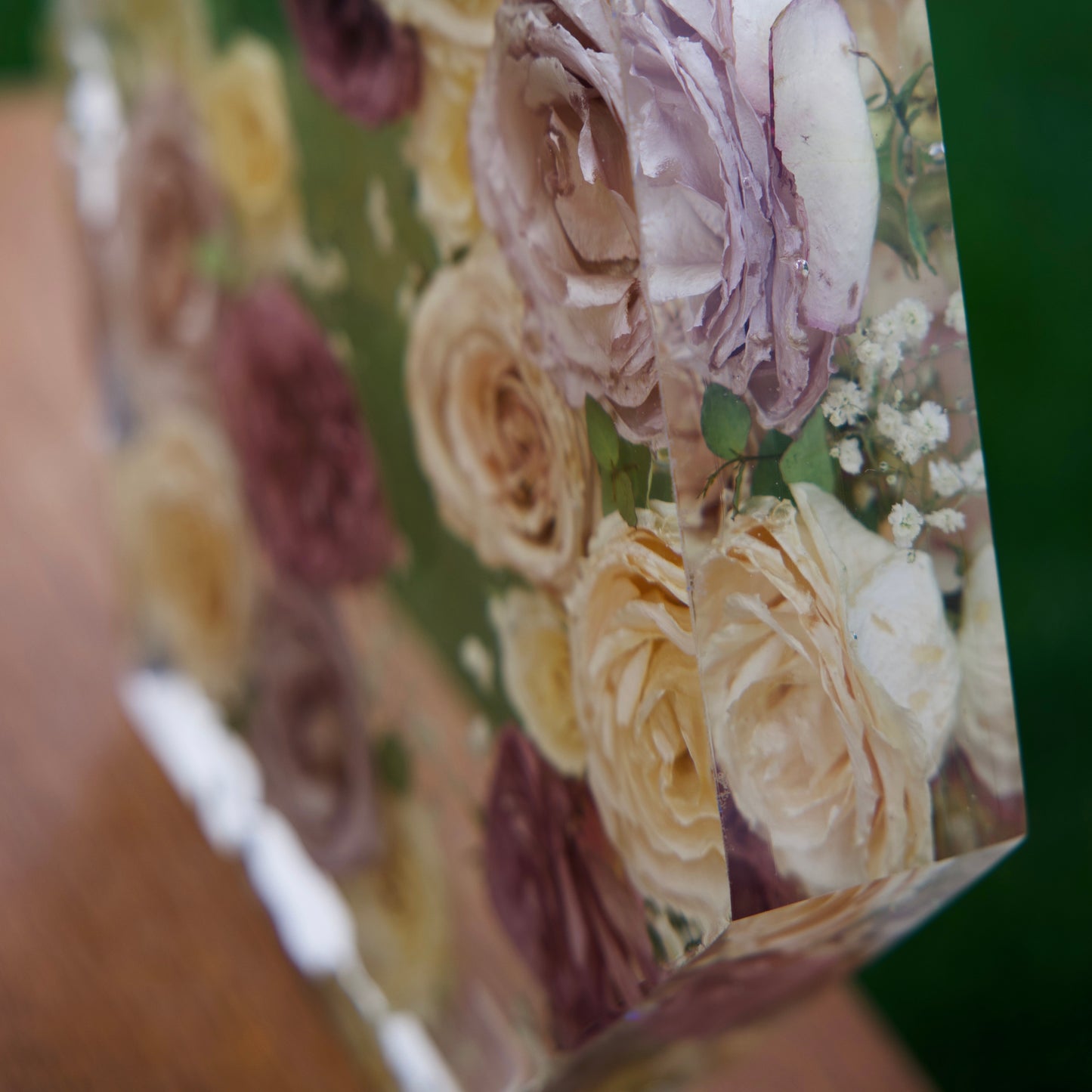 Hexagon – Resin Floral Block