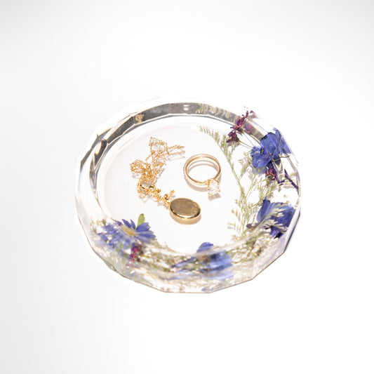 Resin Floral Jewelry Dish