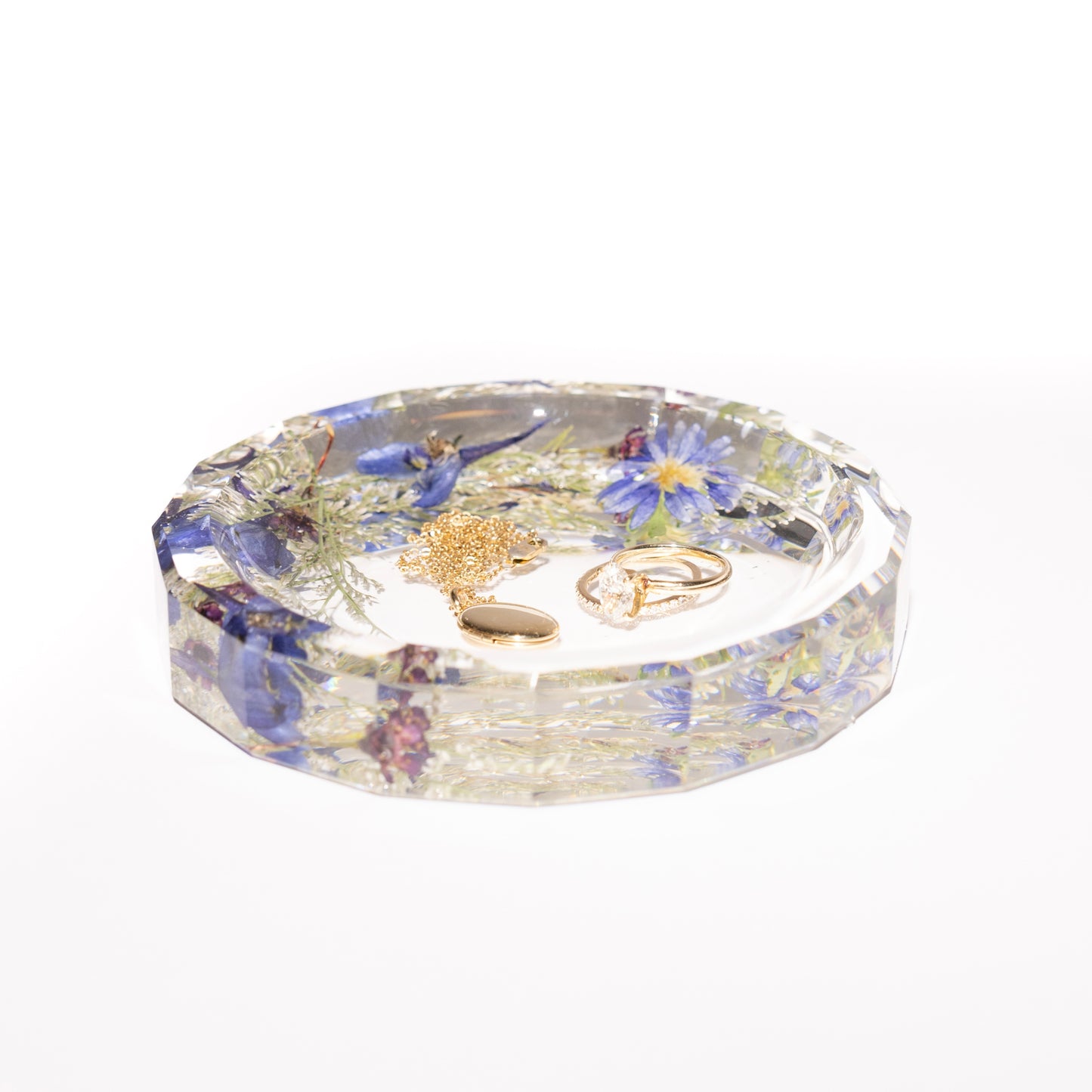 Resin Floral Jewelry Dish
