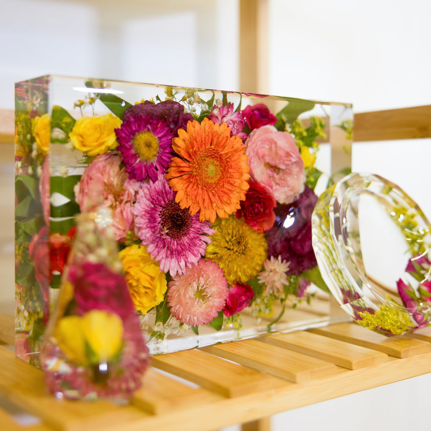 Rectangle – Resin Floral Block