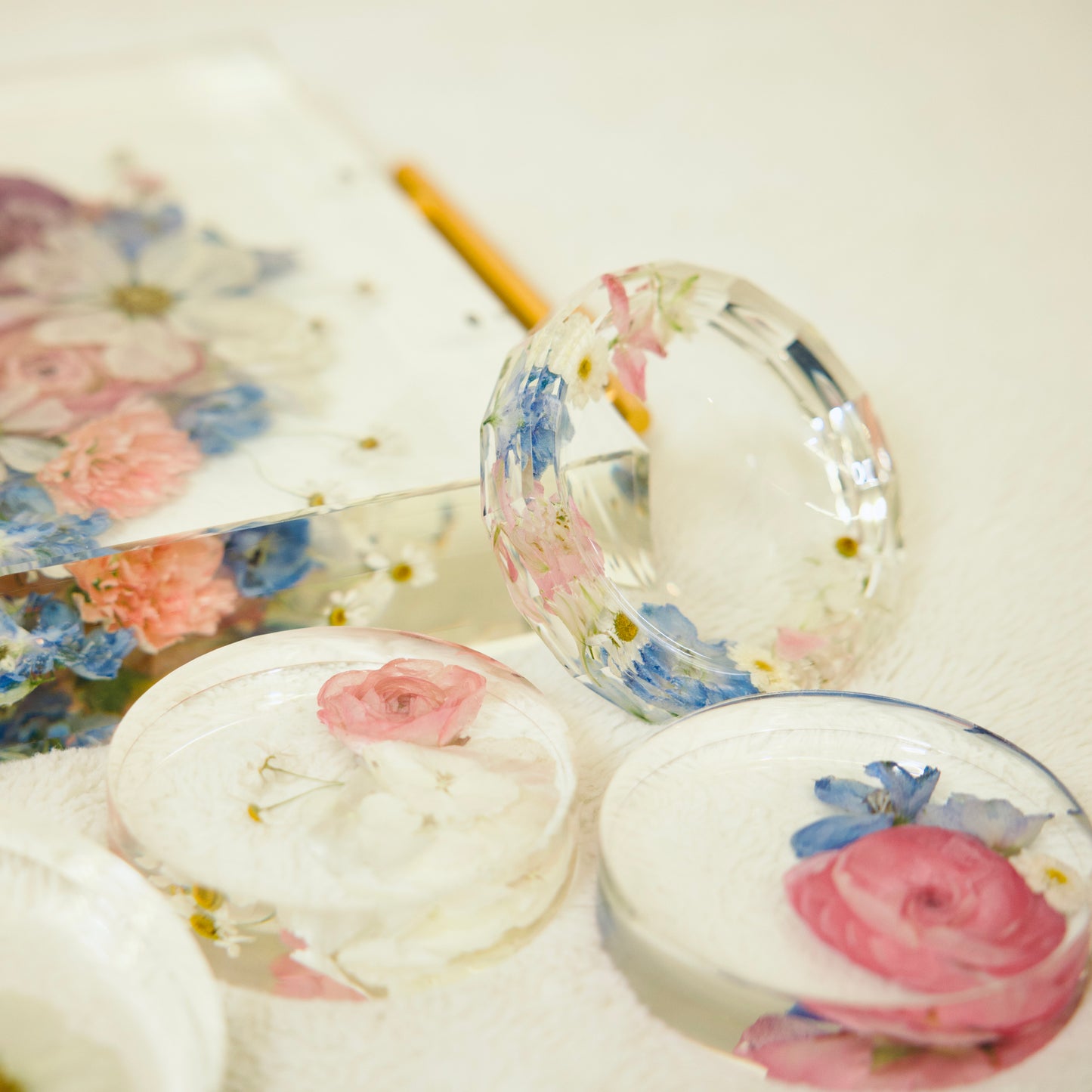 Resin Floral Coasters