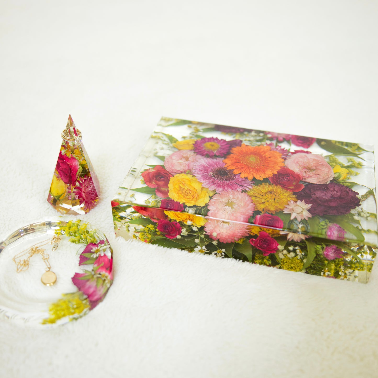 Rectangle – Resin Floral Block