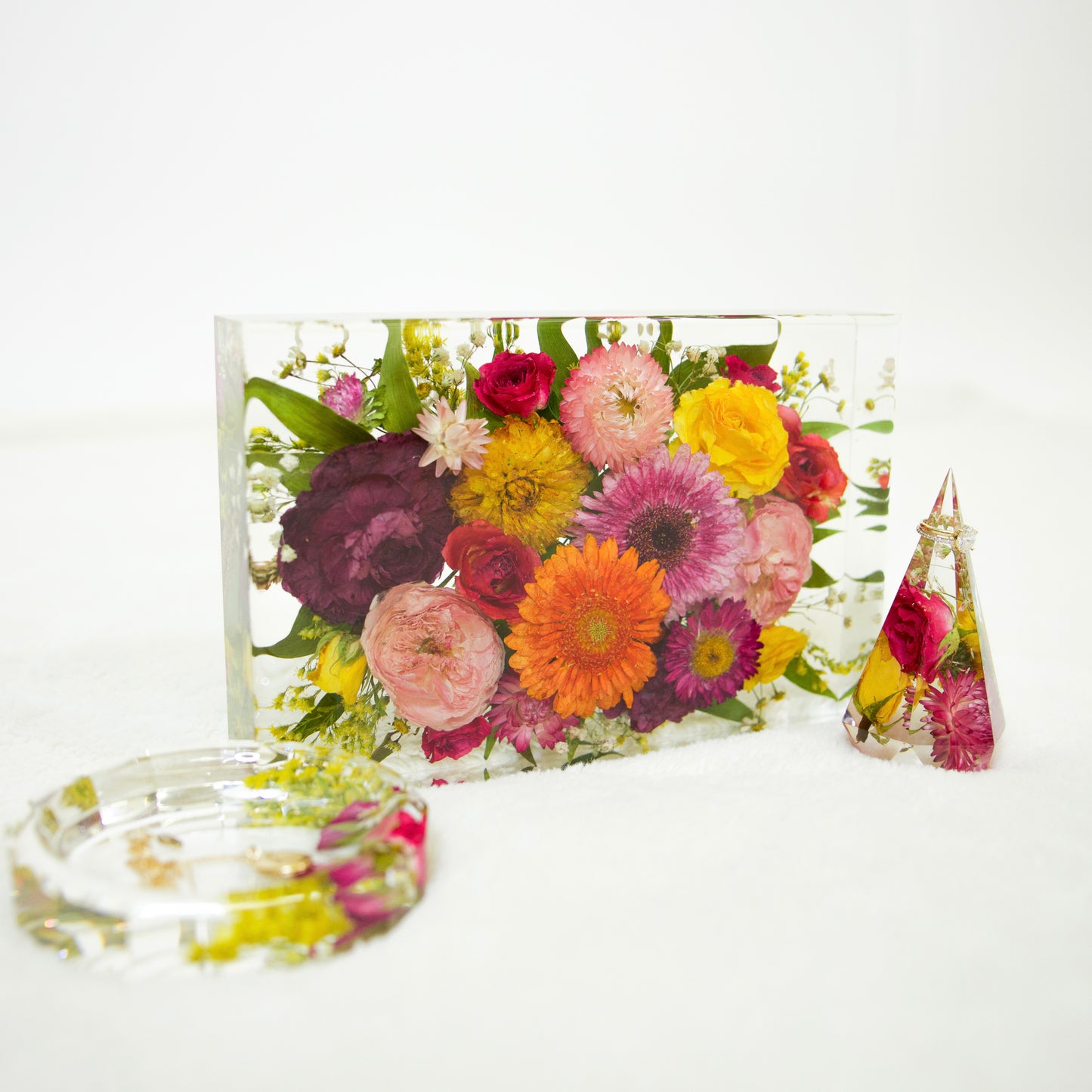Rectangle – Resin Floral Block