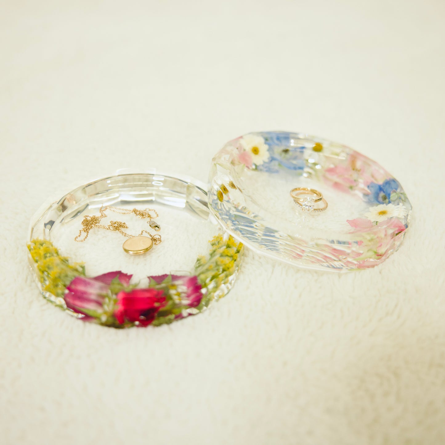 Resin Floral Jewelry Dish