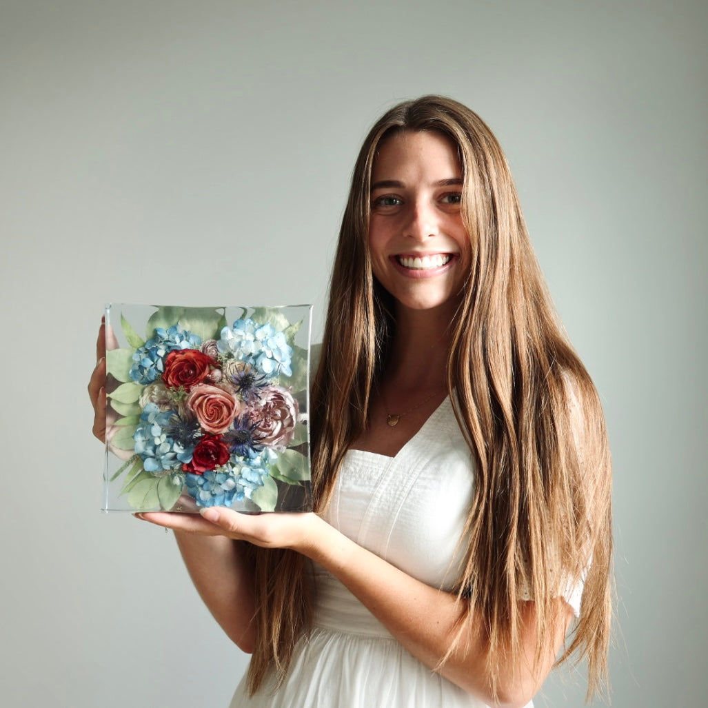 Square – Resin Floral Block