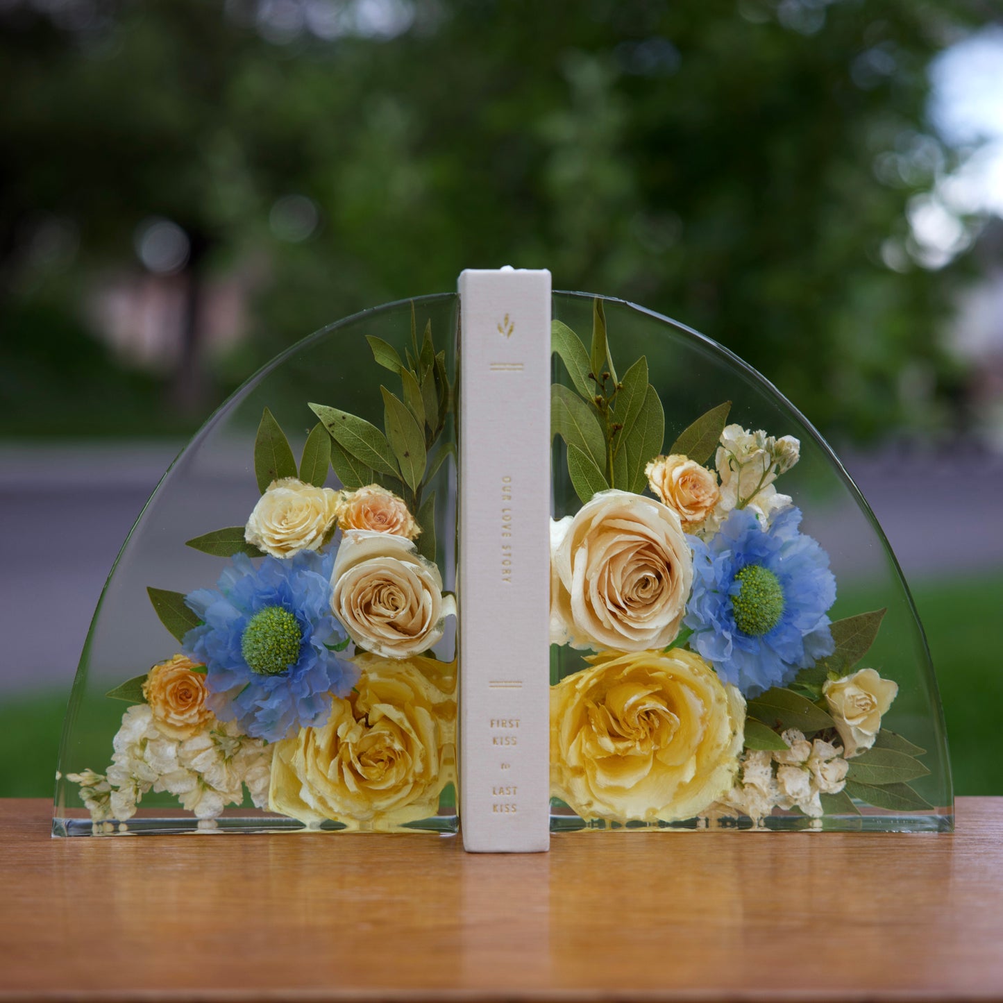 Resin Floral Bookends
