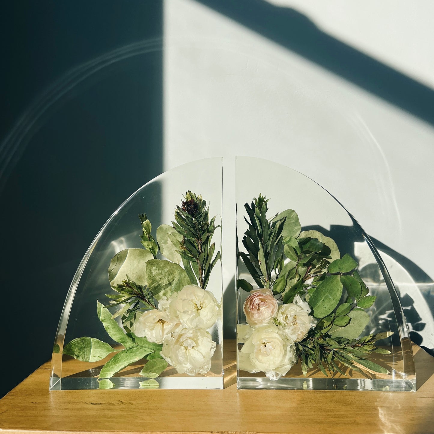 Resin Floral Bookends