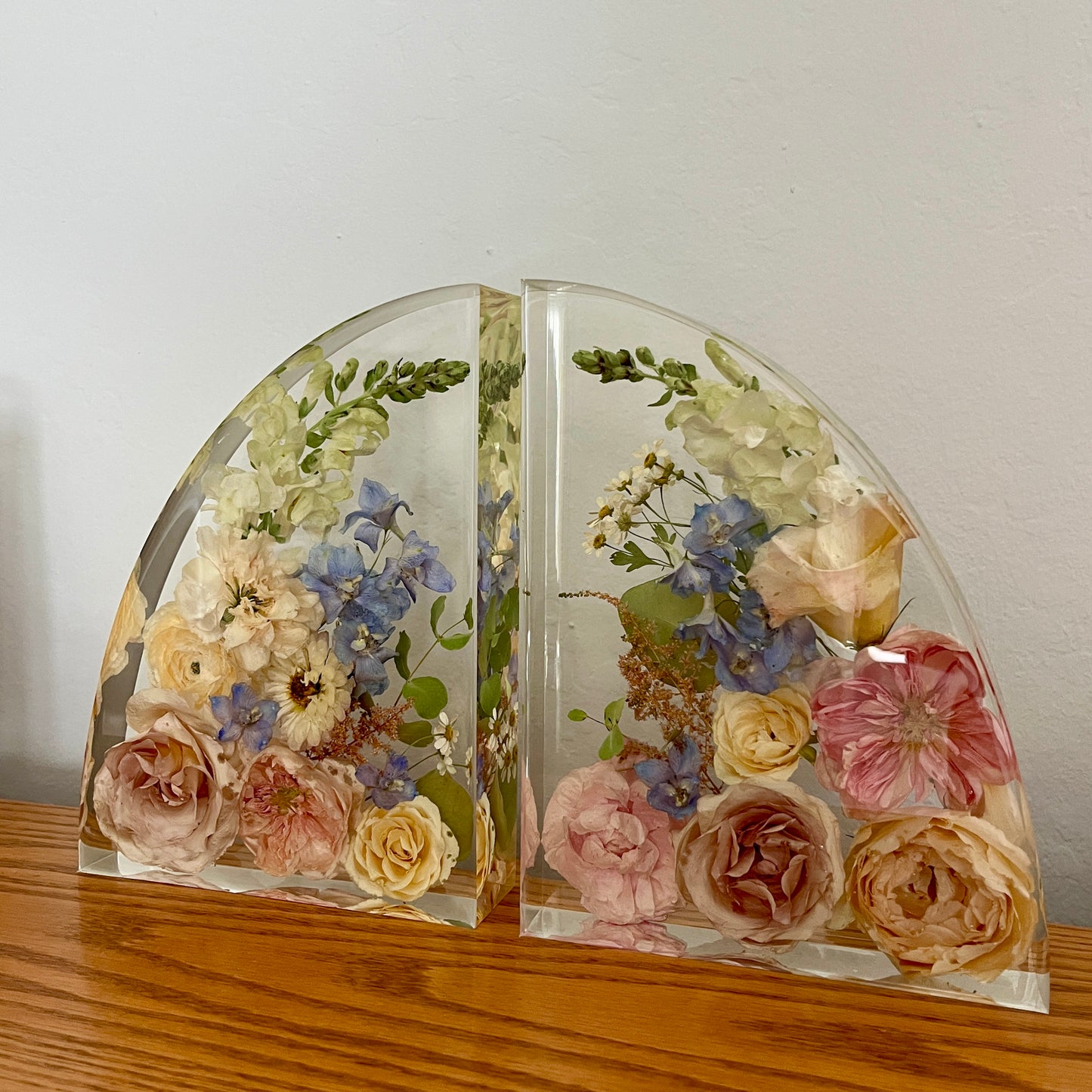 Resin Floral Bookends